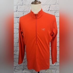Arteryx Men's Half Zip Jacket 'Delta LT Zip' Orange Windbreaker Size Large